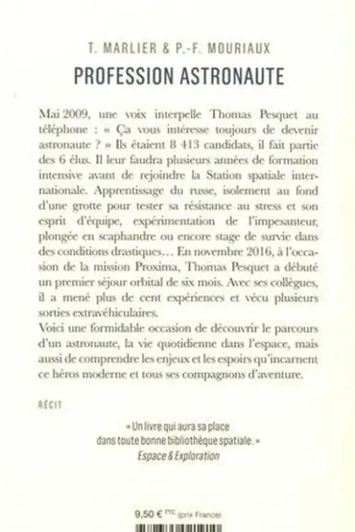 Profession astronaute, Thomas Marlier