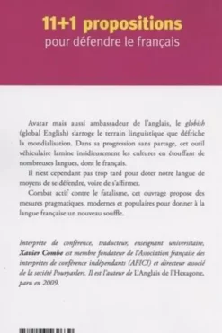 11+1 propositions pour défendre le français, Xavier Combe