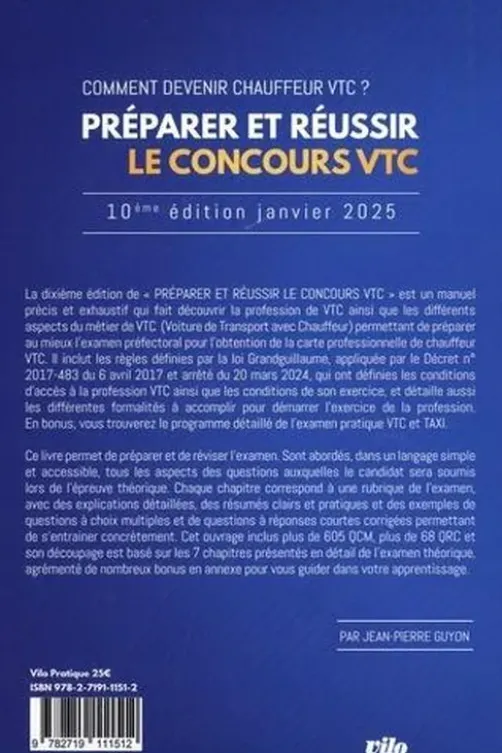 Préparer et réussir le concours VTC. Edition 2025, Jean-Pierre Guyon