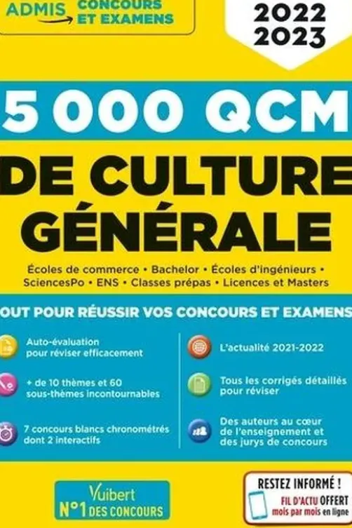 5000 QCM de culture générale. Edition 2022-2023, Sophie Mattern