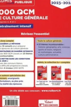 1000 QCM de culture générale. Entraînement intensif Catégories A, B et C, Edition 2023-2024, Olivier Bellégo