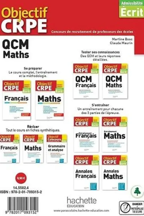 QCM Maths. Admissibilité Ecrit, Edition 2021, Martine Bosc