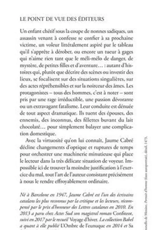 Quand arrive la pénombre, Jaume Cabré