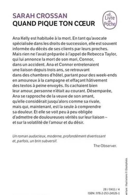 Quand pique ton coeur, Sarah Crossan