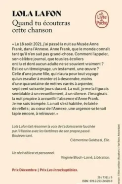 Quand tu écouteras cette chanson, Lola Lafon