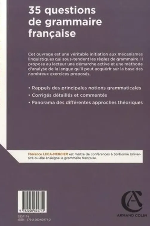 35 questions de grammaire française, Florence Mercier-Leca