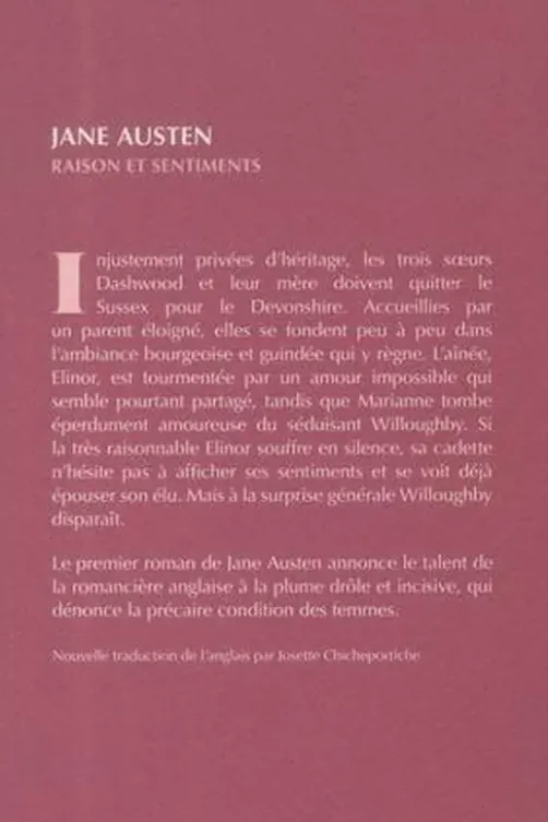 Raison et sentiments. Edition revue et corrigée, Jane Austen