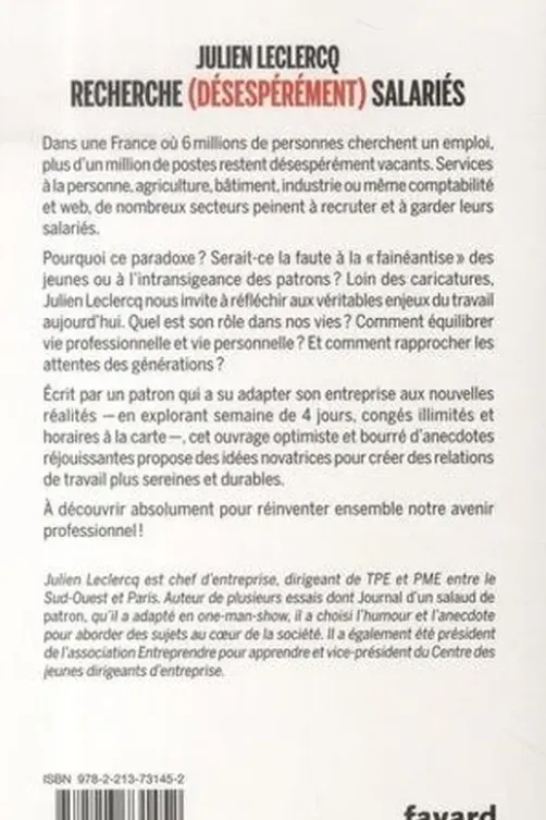 Recherche (désespérément) salariés, Julien Leclercq
