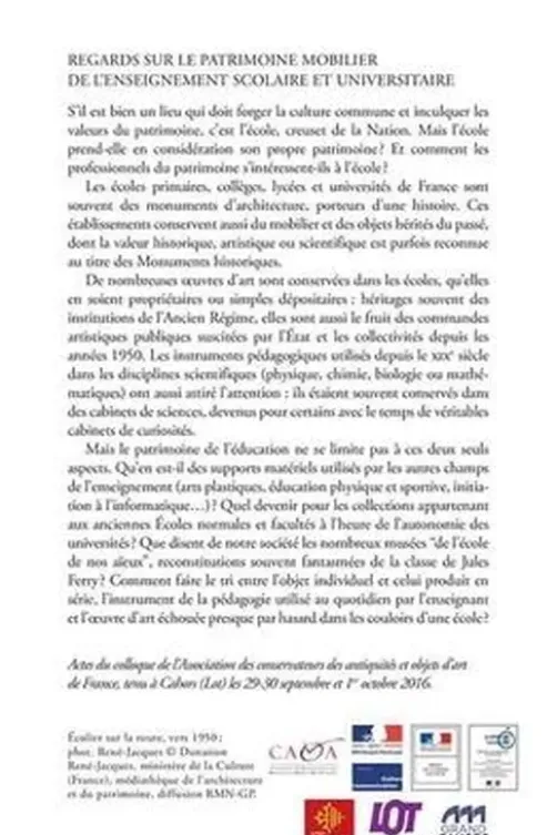 Regards sur le patrimoine mobilier de l'enseignement scolaire et universitaire, Nicolas Bru