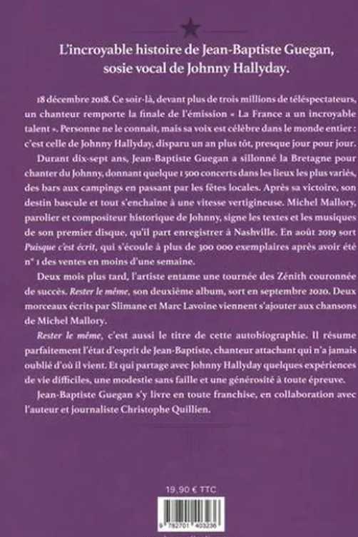 Rester le même, Jean-Baptiste Guégan