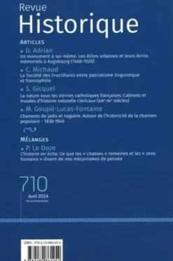 Revue historique N° 710, avril 2024, Olivier Mattéoni