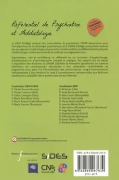Référentiel de psychiatrie et addictologie. Psychiatrie de l'adulte. Psychiatrie de l'enfant et de l'adolescent. Addictologie, 3e édition, CNUP