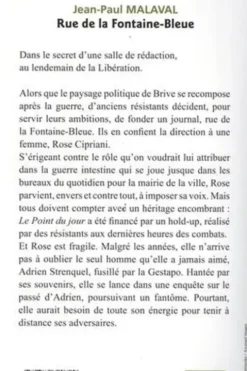 Rue de la Fontaine-Bleue [EDITION EN GROS CARACTERES, Jean-Paul Malaval