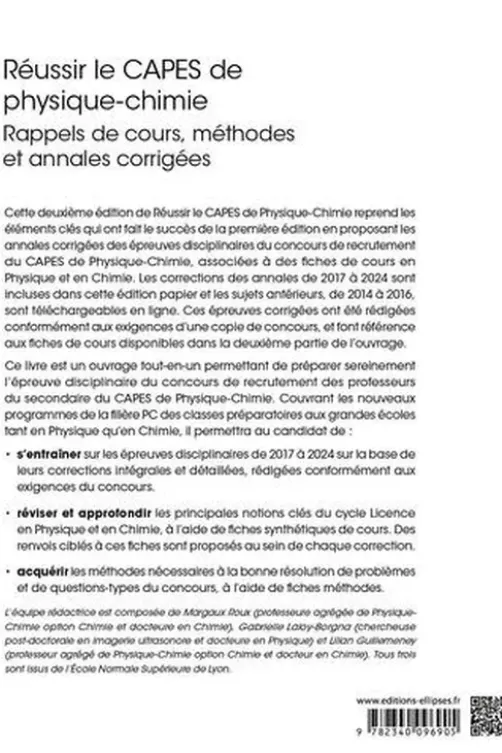 Réussir le CAPES de physique-chimie. Rappels de cours, méthodes et annales corrigées, 2e édition, Margaux Roux