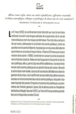 Santé publique année zéro, Barbara Stiegler
