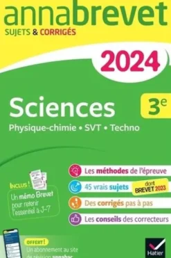 Sciences 3e. Physique-chimie, SVT, Techno ; Sujets & corrigés, Edition 2024, Nadège Jeannin