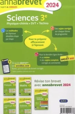 Sciences 3e. Physique-chimie, SVT, Techno ; Sujets & corrigés, Edition 2024, Nadège Jeannin