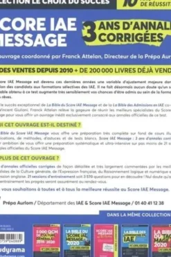 Score IAE Message. 3 ans d'annales corrigées, Danielle Attelan