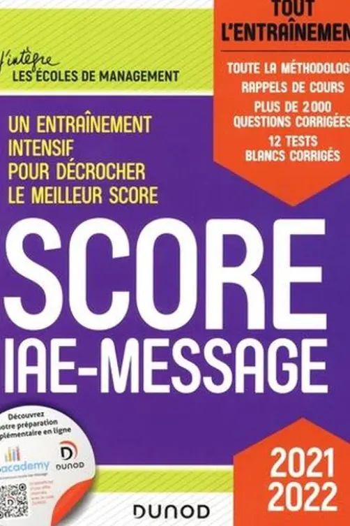 Score IAE-Message. Tout l'entraînement, Edition 2021-2022, Sophie Gallix
