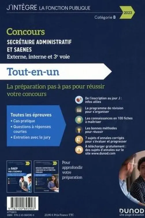 Secrétaire administratif et SAENES externe, interne, 3e concours, catégorie B. Tout-en-un, Edition 2023, Sylvie Beyssade