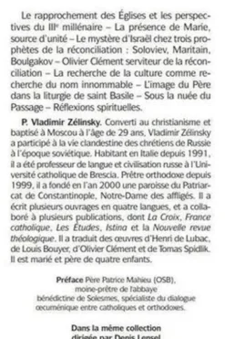 Semences de l'unité. Voix orthodoxes et fraternelles, Vladimir Zélinsky