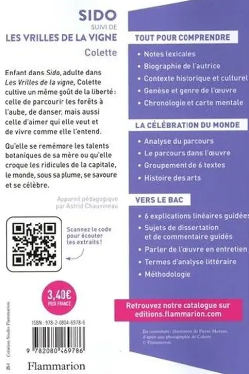 Sido suivi de Les Vrilles de la vigne. Bac général + Techno, Colette