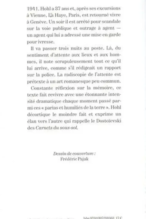 Séjour intérieur (Rapport), Ludwig Hohl