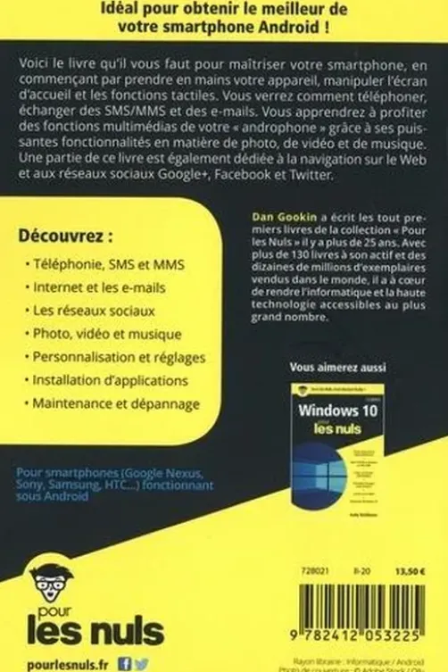 Smartphones Android poche pour les nuls. 7e édition, Dan Gookin
