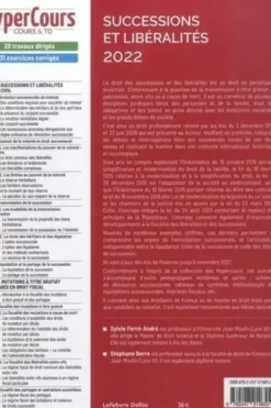 Successions libéralités. Edition 2022, Sylvie Ferré-André