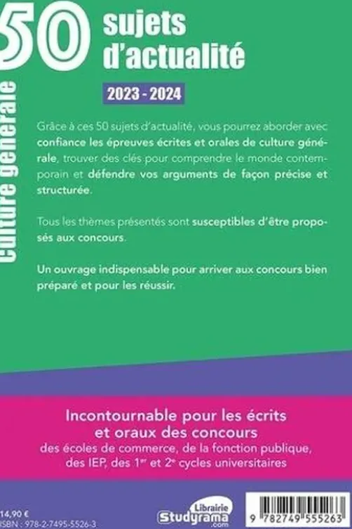 50 sujets d'actualité. Culture générale, Edition 2023-2024, Frédéric Bialecki