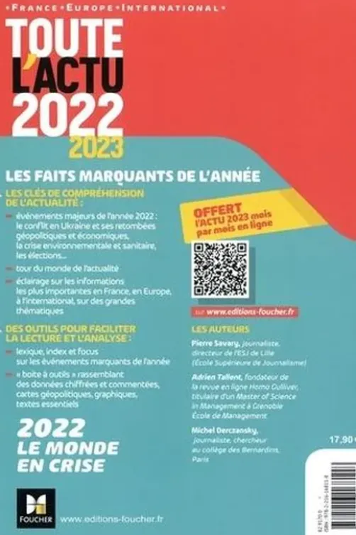 Toute l'actu. France, Europe, International, Edition 2022-2023, Pierre Savary