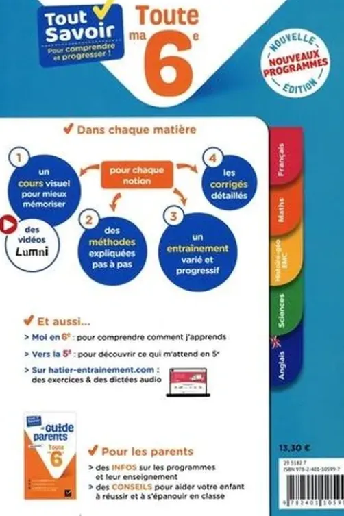 Toute ma 6e. Avec le Guide parents détachable, Marjorie Champetier