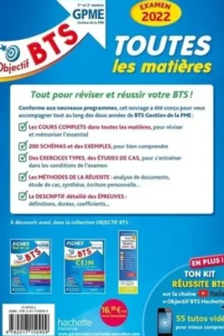 Toutes les matières BTS 1re et 2e années GPME. Edition 2022, Jacqueline Thédié