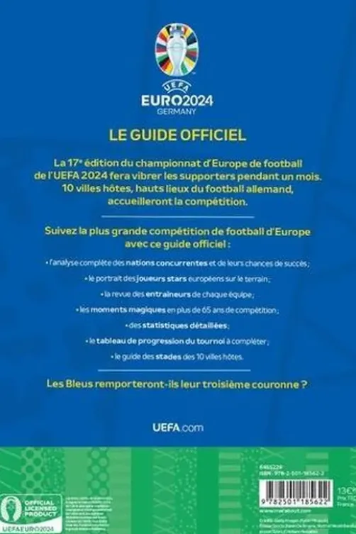 UEFA Euro 2024 Germany Le Guide Officiel. Joueurs stars, Analyse détaillée des équipes, Statistiques clés, Tableau de l'avancement du tournoi, Carte des différents stades, Keir Radnedge