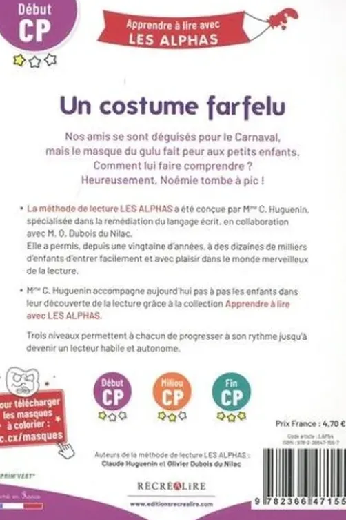 Un costume farfelu. Début CP, Céline Claire