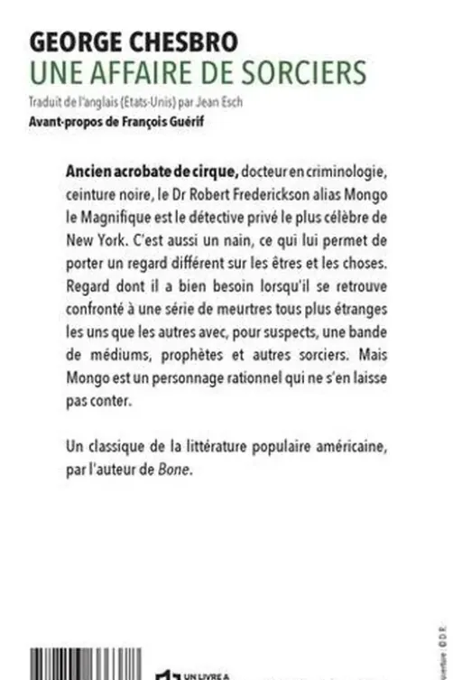 Une affaire de sorciers, George Chesbro