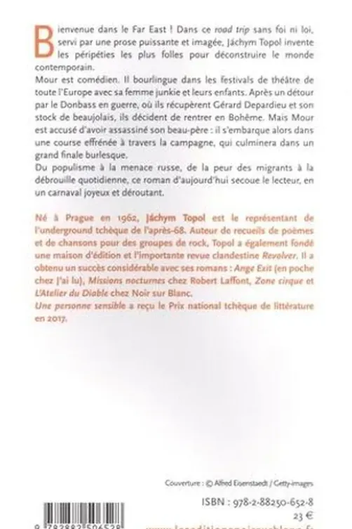 Une personne sensible, Jachym Topol