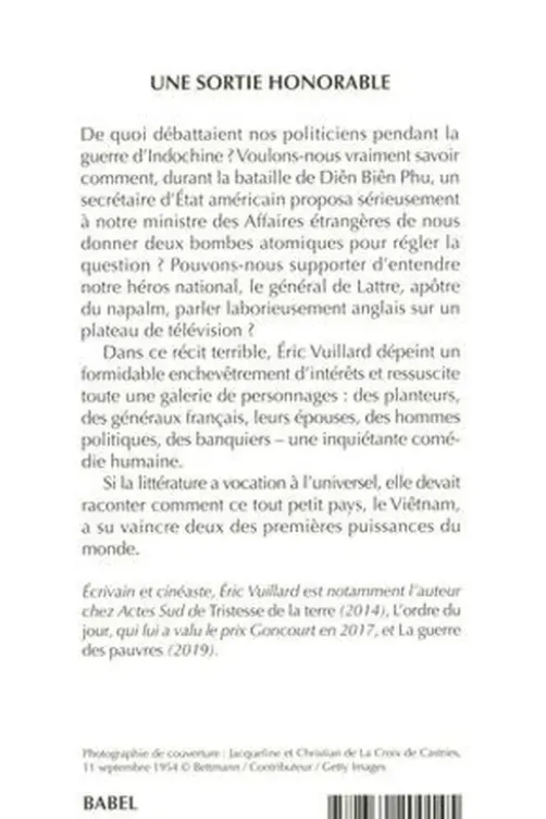 Une sortie honorable, Eric Vuillard