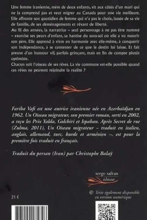 Un oiseau migrateur, Fariba Vafi