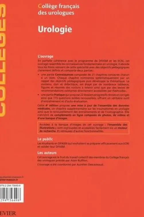 Urologie. 4e édition, Aurélien Descazeaud