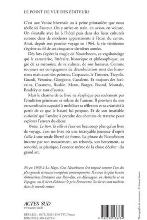 Venise. Le lion, la ville et l'eau, Cees Nooteboom
