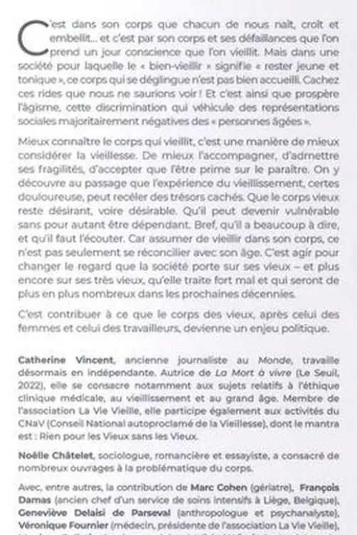 Vieillir dans son corps. Du paraitre à l'être, Catherine Vincent