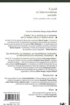 Vie Sociale N° 37 : Covid et intervention sociale. Crise sanitaire - crise sociale, Geneviève Crespo