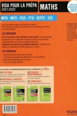 Visa pour la prépa, Maths et informatique. MPSI - MP2I - PCSI - PTSI - BCPST - ECS, Edition 2021-2022, Guillaume Connan