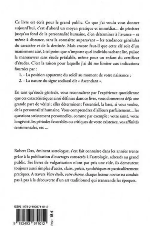 Votre étoile, votre chance. L'astrologie à votre portée, Robert Dax