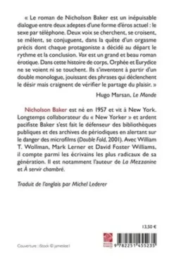 Vox, Nicholson Baker