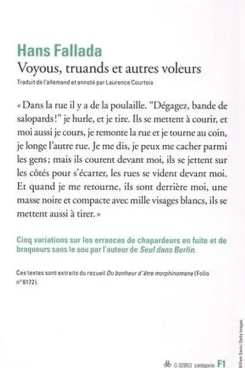 Voyous, truands et autres voleurs, Hans Fallada