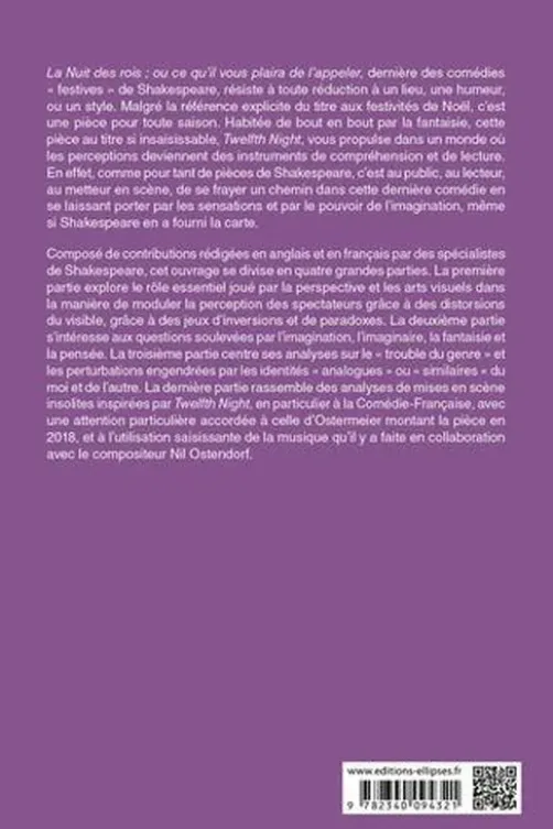 William Shakespeare Twelfth Night, Or, What You Will. Textes en français et anglais, Catherine Lisak